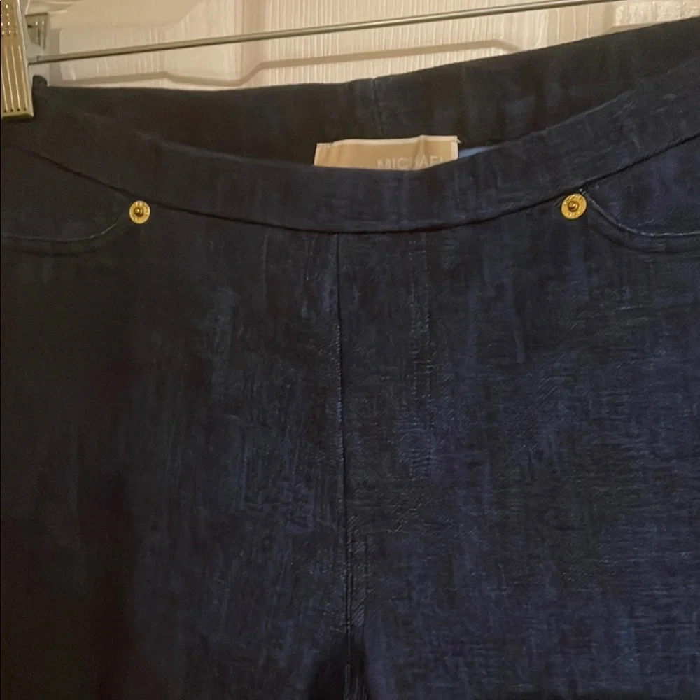 Michael Kors Blue Skinny Pants Sleek Design Stretch Jeggings - Picture 3 of 5